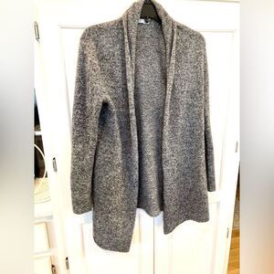 In Cashmere 100% Cashmere Kitten Soft Dark Grey Open Front Lightweight Cardigan